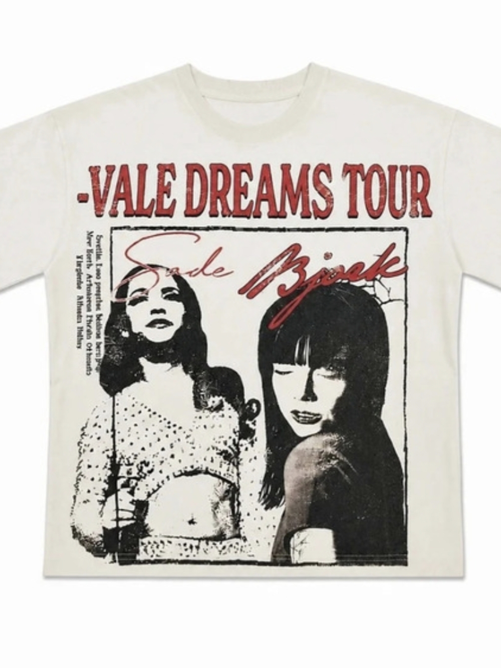 Vale Forever Vale Dreams Tour Sade Björk Graphic Tee Cream.
